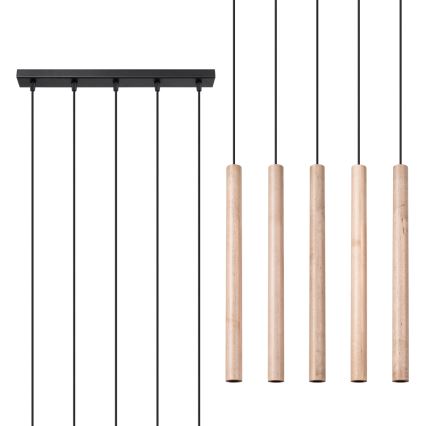 Підвісна люстра PASTELO 5xG9/8W/230V бук