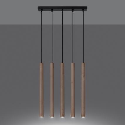 Подвесная люстра PASTELO 5xG9/8W/230V бук