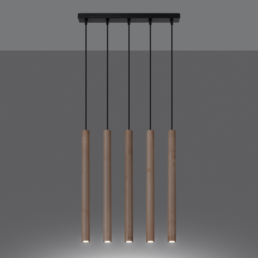 Подвесная люстра PASTELO 5xG9/8W/230V бук