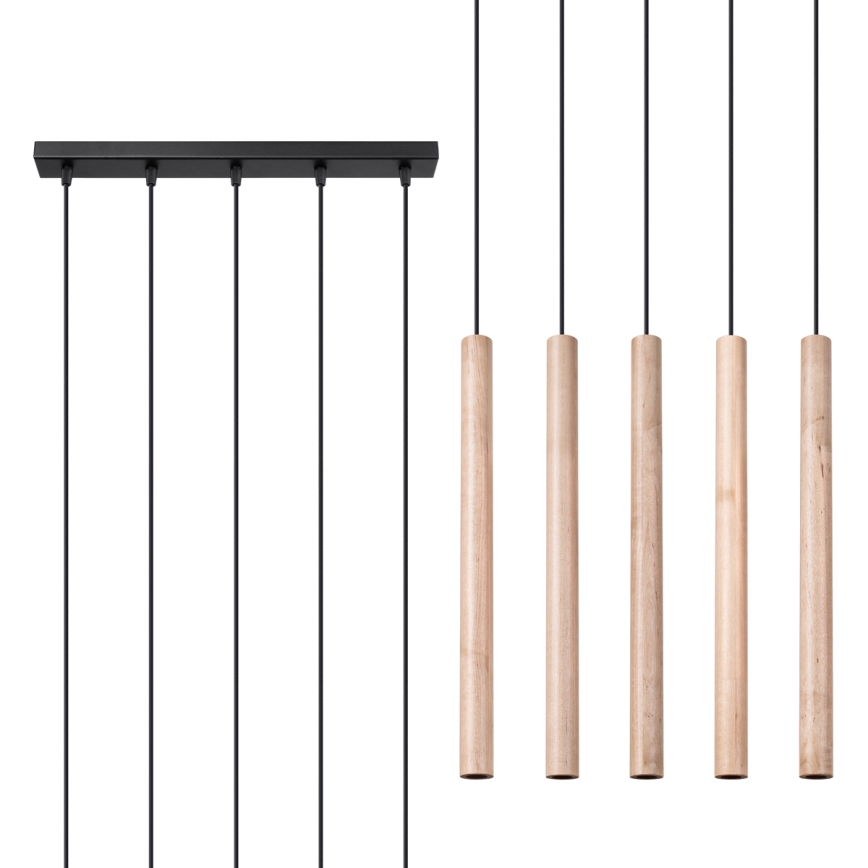Подвесная люстра PASTELO 5xG9/8W/230V бук