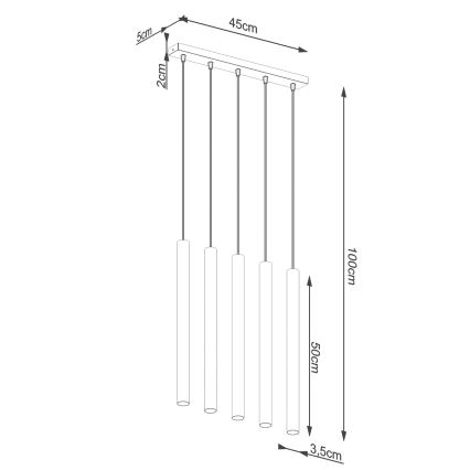Подвесная люстра PASTELO 5xG9/8W/230V бук