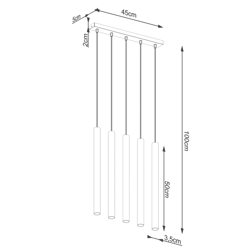 Подвесная люстра PASTELO 5xG9/8W/230V бук