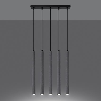 Подвесная люстра PASTELO 5xG9/8W/230V бетон