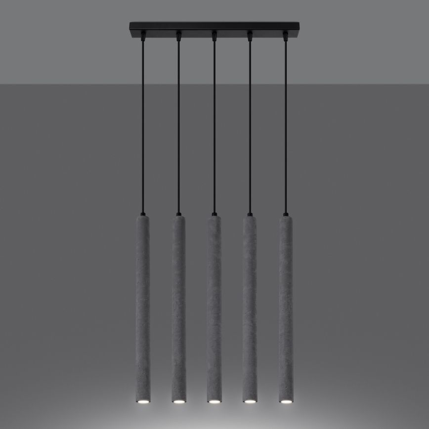 Подвесная люстра PASTELO 5xG9/8W/230V бетон