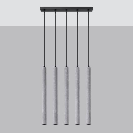 Подвесная люстра PASTELO 5xG9/8W/230V бетон