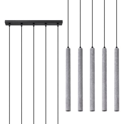 Подвесная люстра PASTELO 5xG9/8W/230V бетон