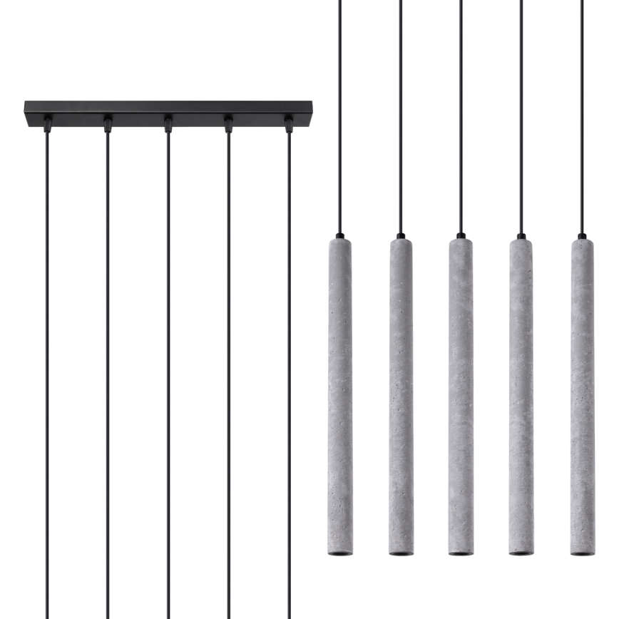 Подвесная люстра PASTELO 5xG9/8W/230V бетон