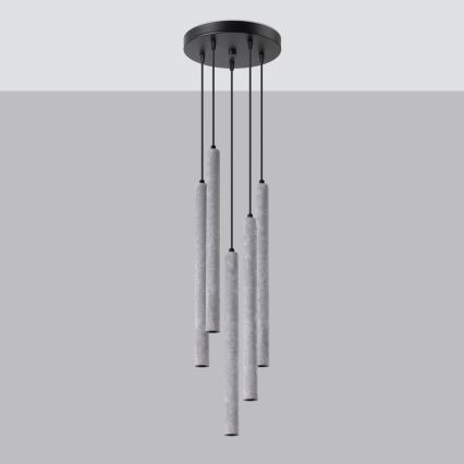 Підвісна люстра PASTELO 5xG9/8W/230V бетон