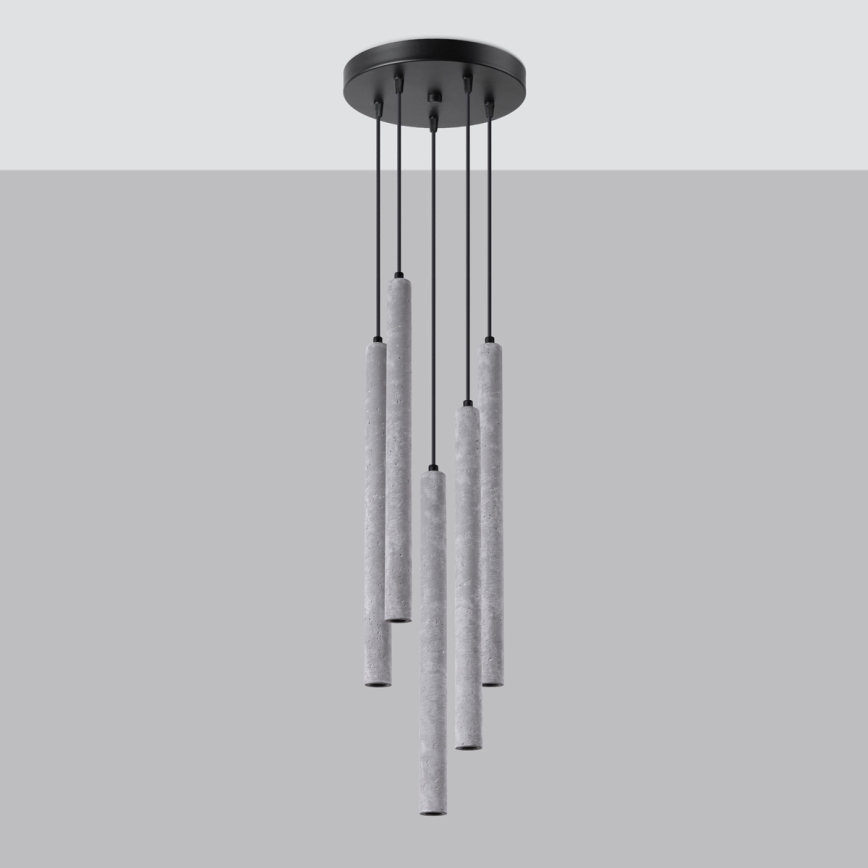 Підвісна люстра PASTELO 5xG9/8W/230V бетон