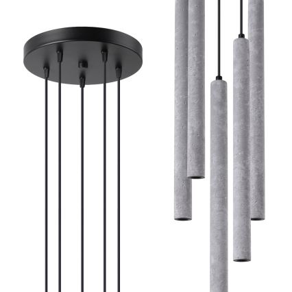 Підвісна люстра PASTELO 5xG9/8W/230V бетон