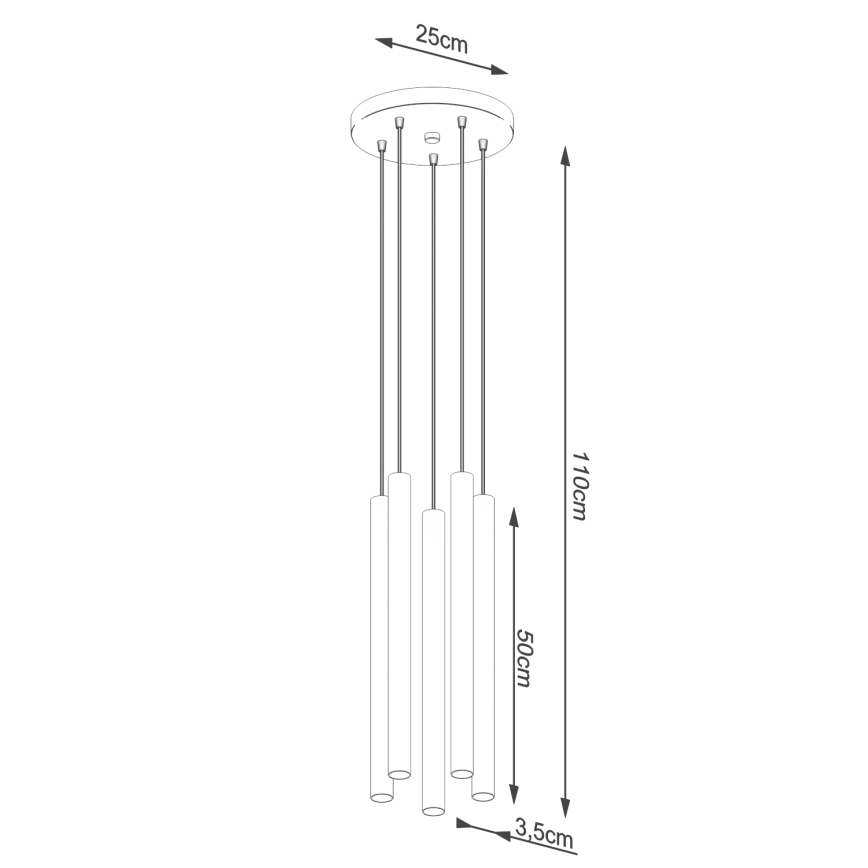 Підвісна люстра PASTELO 5xG9/8W/230V бетон