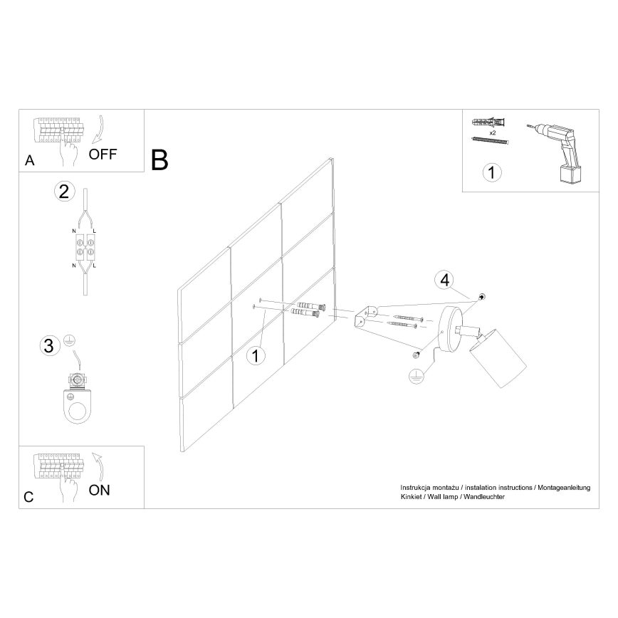 Настенный точечный светильник VERDO 1xGU10/10W/230V белый/бук