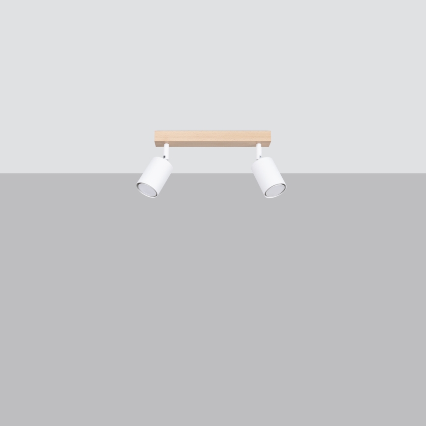 Точковий світильник VERDO 2xGU10/10W/230V білий/бук
