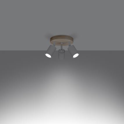 Точечный светильник VERDO 3xGU10/10W/230V белый/бук