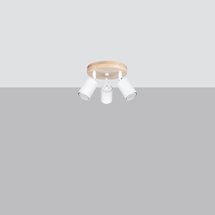 Точечный светильник VERDO 3xGU10/10W/230V белый/бук