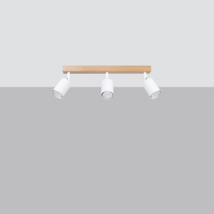 Точковий світильник VERDO 3xGU10/10W/230V білий/бук
