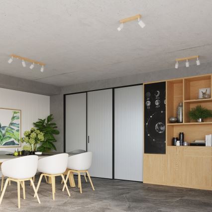 Точечный светильник VERDO 4xGU10/10W/230V белый/бук