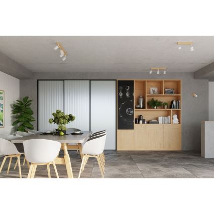 Точковий світильник VERDO 4xGU10/10W/230V білий/бук