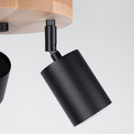 Точечный светильник VERDO 3xGU10/10W/230V черный/бук