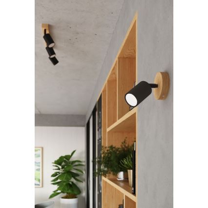 Точечный светильник VERDO 3xGU10/10W/230V черный/бук