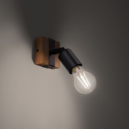 Точечный светильник ZUCA 1xE27/15W/230V черный/дуб