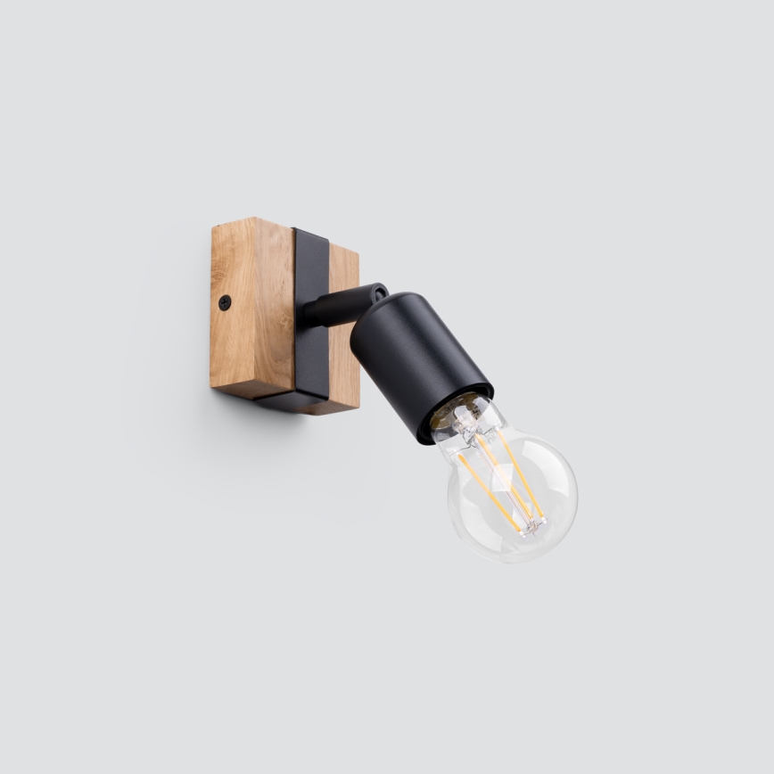 Точечный светильник ZUCA 1xE27/15W/230V черный/дуб