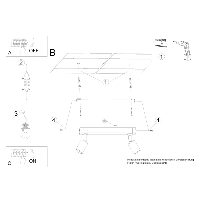 Точечный светильник ZUCA 2xE27/15W/230V черный/дуб