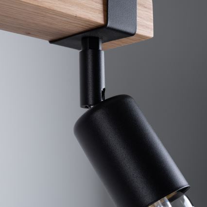 Точковий світильник ZUCA 2xE27/15W/230V чорний/дуб