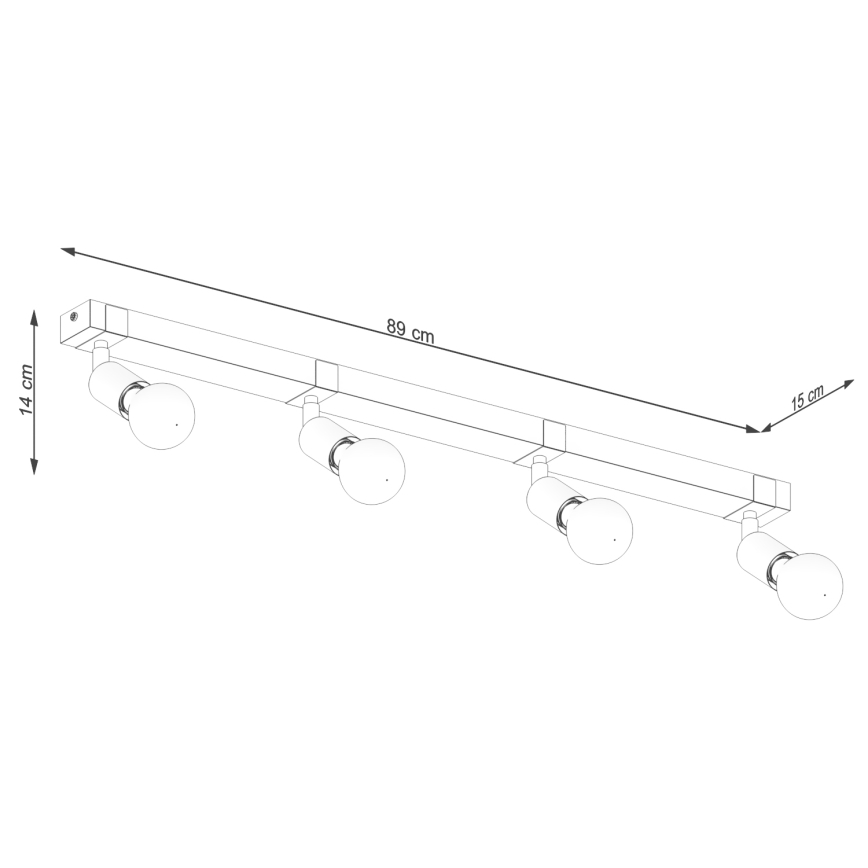 Точковий світильник ZUCA 4xE27/15W/230V чорний/дуб