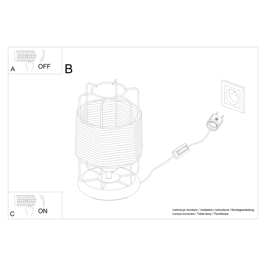 Настольная лампа GIZUR 1xE27/15W/230V