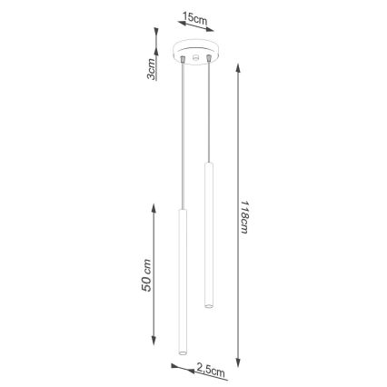 Подвесная люстра PASTELO 2xG9/8W/230V белый