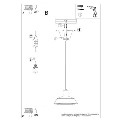 Подвесная люстра FANO 1xE27/15W/230V диаметр 34 см белый