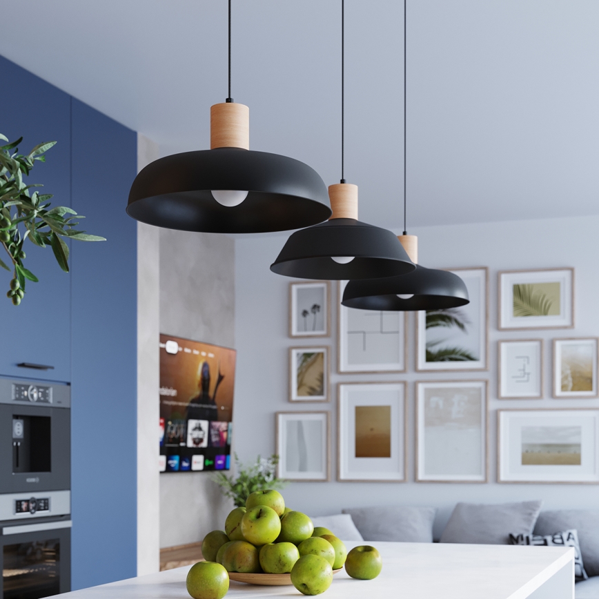 Подвесная люстра FANO 1xE27/15W/230V диаметр 34 см черный