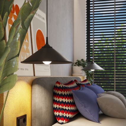 Підвісна люстра ZUMA 1xE27/15W/230V діаметр 30 см чорний