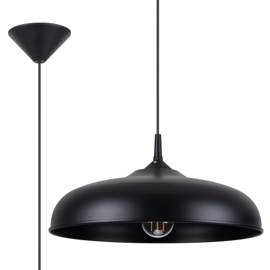 Підвісна люстра GINA 1xE27/15W/230V діаметр 38 см чорний