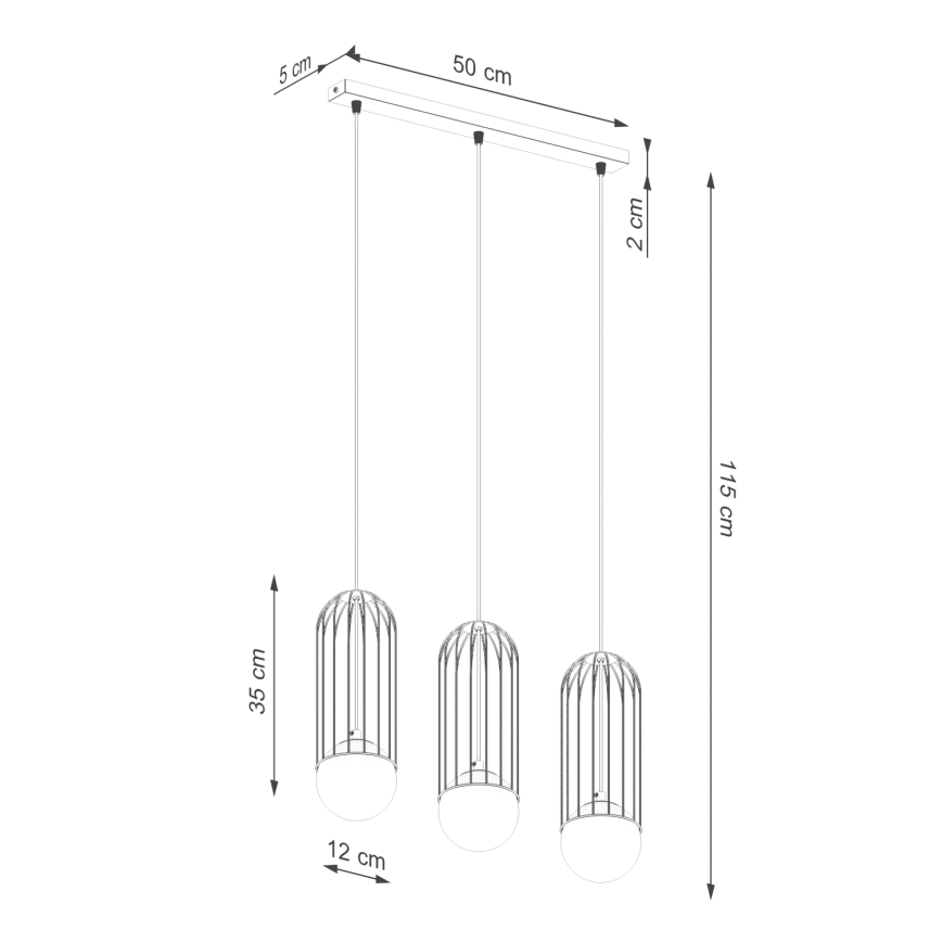 Подвесная люстра BRINA 3xG9/8W/230V белый