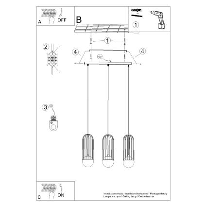 Подвесная люстра BRINA 3xG9/8W/230V белый