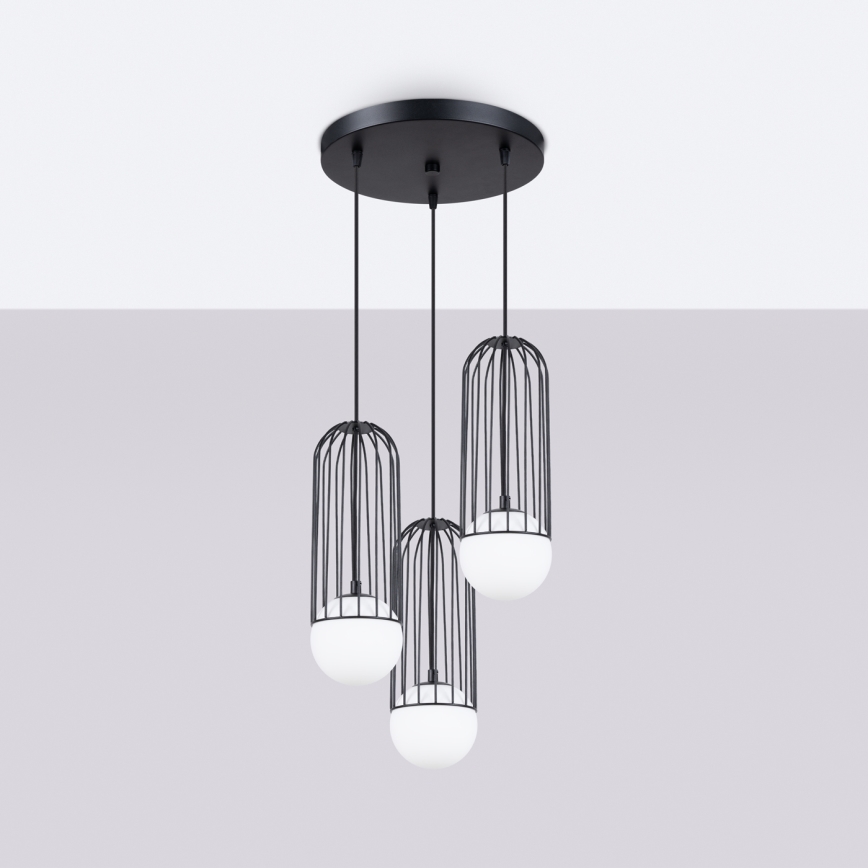 Підвісна люстра BRINA 3xG9/8W/230V чорний