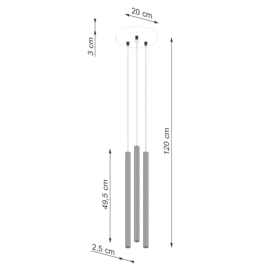 Підвісна люстра ARCHE 3xG9/8W/230V білий