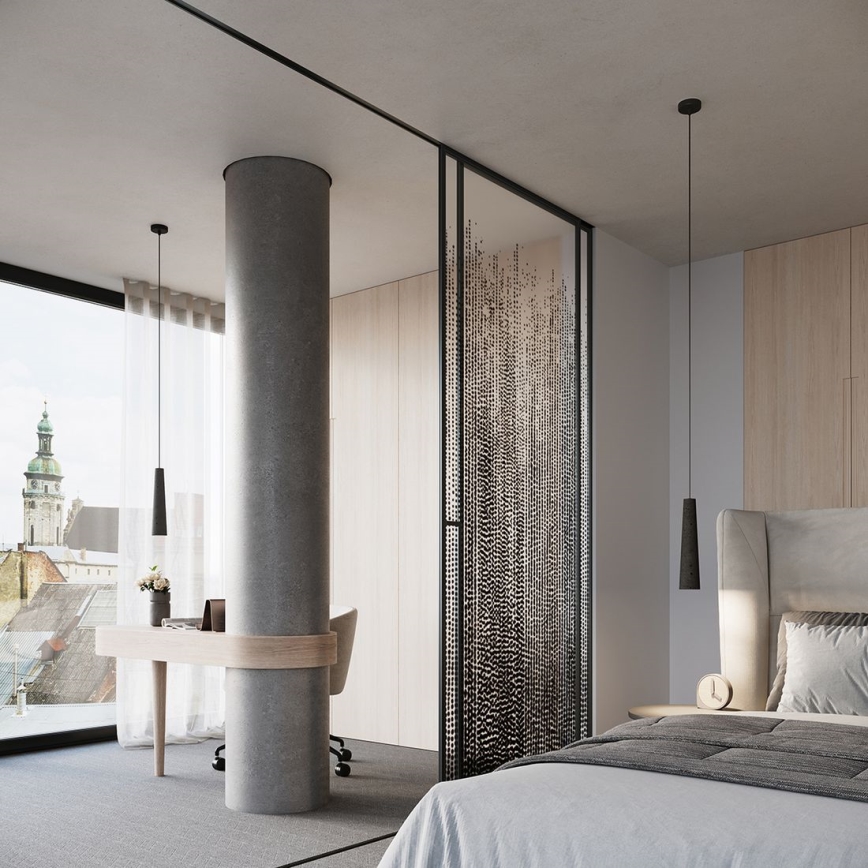 Підвісна люстра ELECTRA 1xGU10/10W/230V бетон/чорний