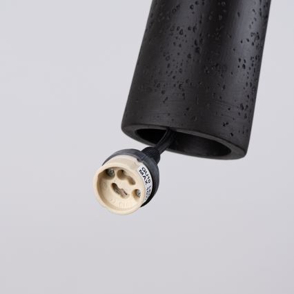 Підвісна люстра ELECTRA 1xGU10/10W/230V бетон/чорний