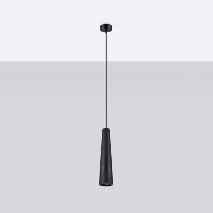 Підвісна люстра ELECTRA 1xGU10/10W/230V бетон/чорний