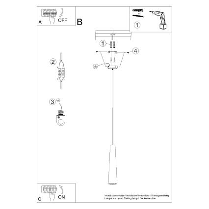 Подвесная люстра ELECTRA 1xGU10/10W/230V бетон/черный