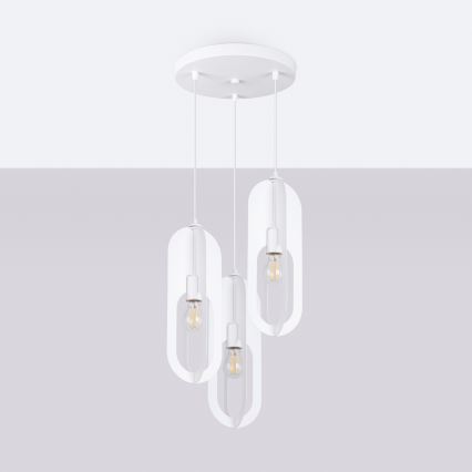 Підвісна люстра NICUS 3xE27/15W/230V білий