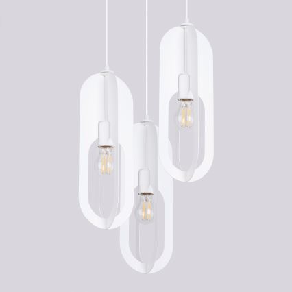 Підвісна люстра NICUS 3xE27/15W/230V білий