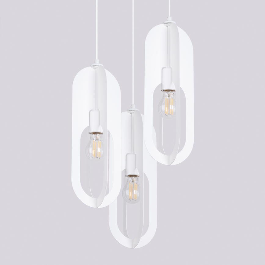 Підвісна люстра NICUS 3xE27/15W/230V білий