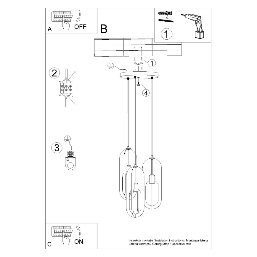 Підвісна люстра NICUS 3xE27/15W/230V білий