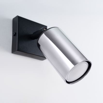 Настенный точечный светильник WINX 1xGU10/10W/230V черная/блестящий хром