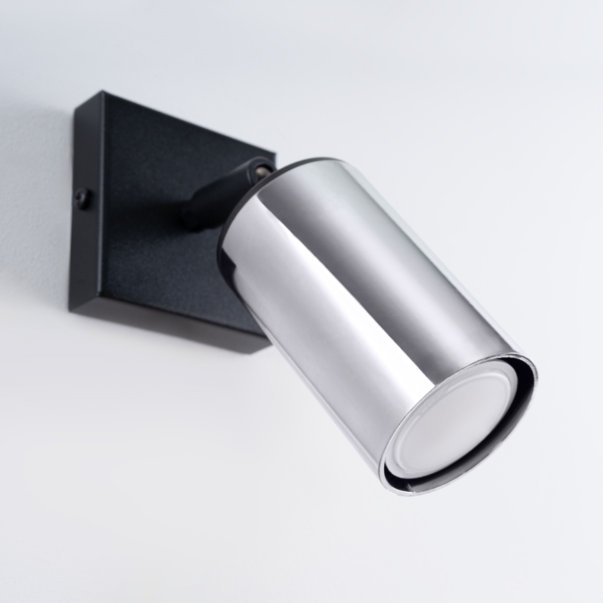 Настенный точечный светильник WINX 1xGU10/10W/230V черная/блестящий хром