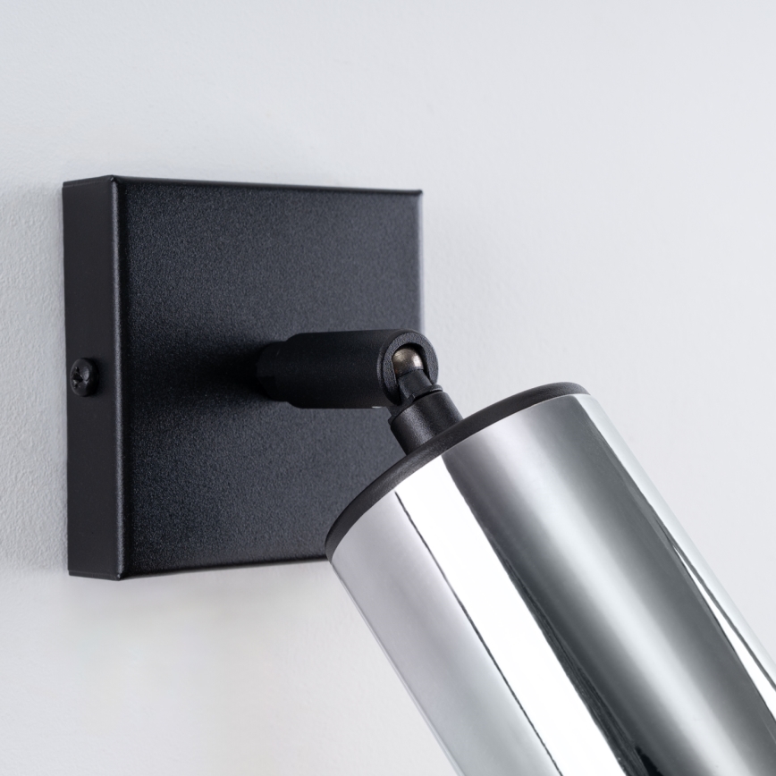 Настенный точечный светильник WINX 1xGU10/10W/230V черная/блестящий хром